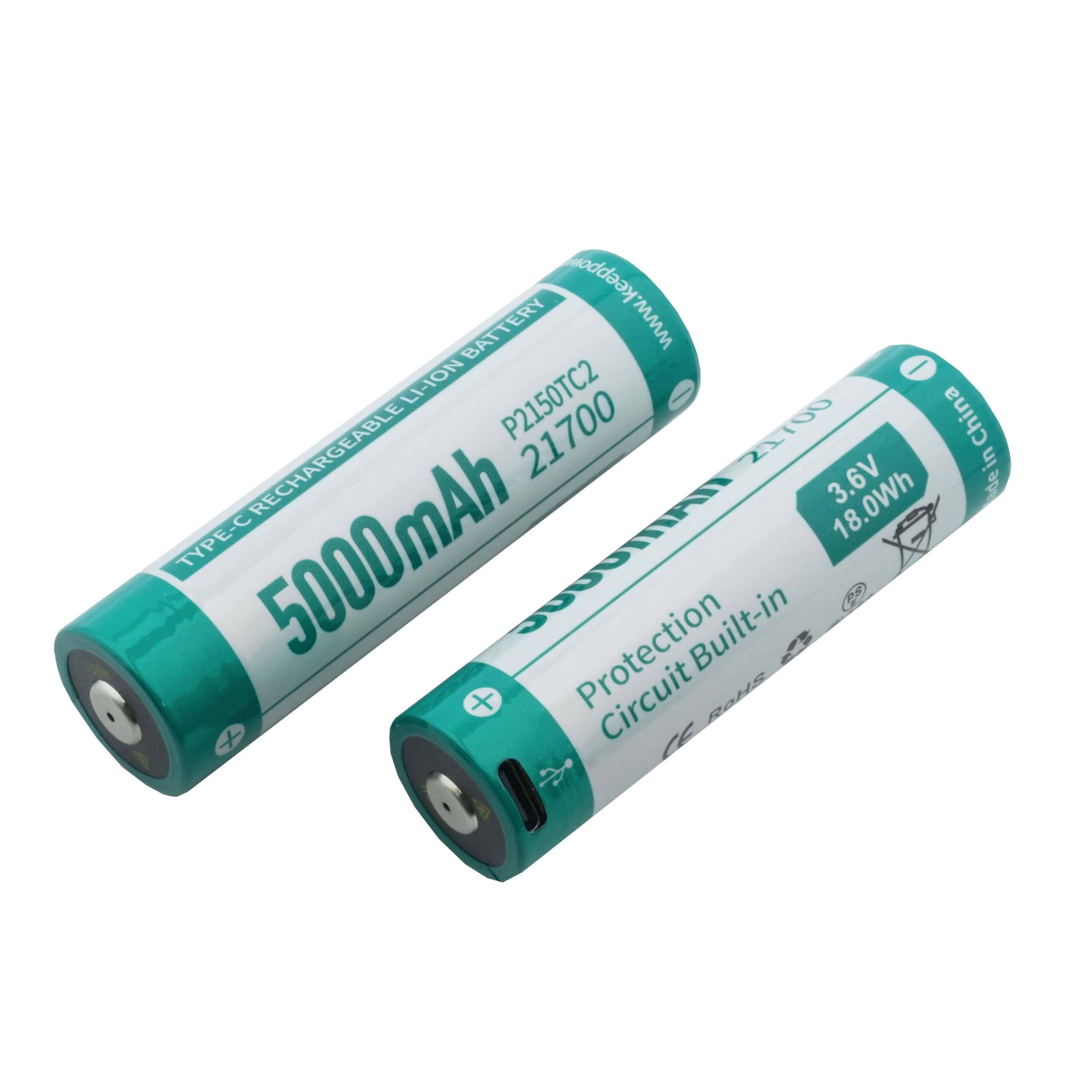 Keeppower P2150TC2 Type-C USB 21700 3.6Vバッテリー